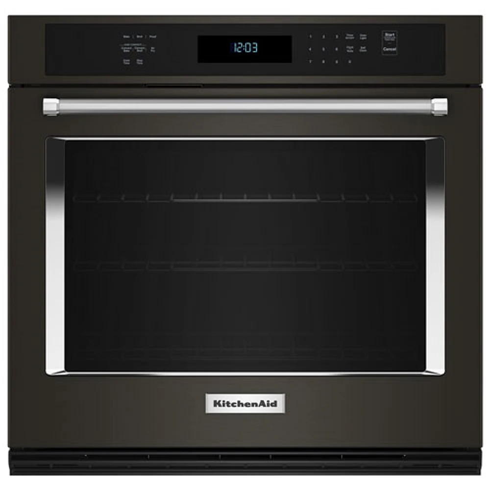 Kitchenaid 30" 5 Cu. Ft. True Convection Electric Wall Oven (KOES530PBS) - Black Stainless Steel