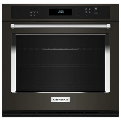 Kitchenaid 30" 5 Cu. Ft. True Convection Electric Wall Oven (KOES530PBS) - Black Stainless Steel