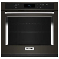 Kitchenaid 30" 5 Cu. Ft. True Convection Electric Wall Oven (KOES530PBS) - Black Stainless Steel