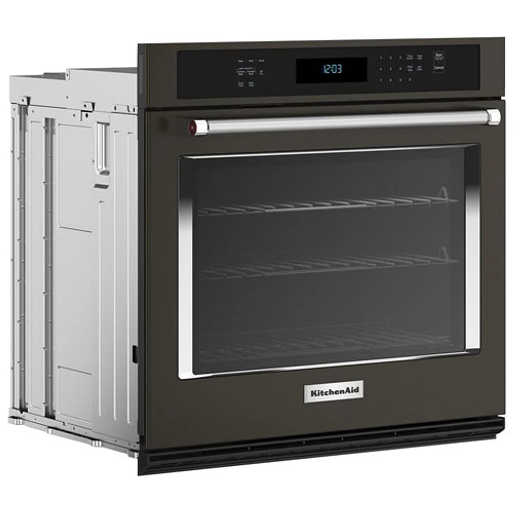 Kitchenaid 30" 5 Cu. Ft. True Convection Electric Wall Oven (KOES530PBS) - Black Stainless Steel