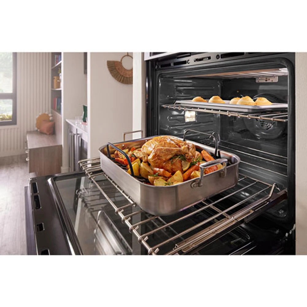 Kitchenaid 30" 5 Cu. Ft. True Convection Electric Wall Oven (KOES530PBS) - Black Stainless Steel