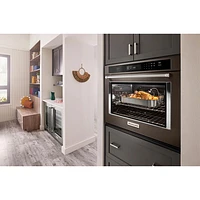 Kitchenaid 30" 5 Cu. Ft. True Convection Electric Wall Oven (KOES530PBS) - Black Stainless Steel