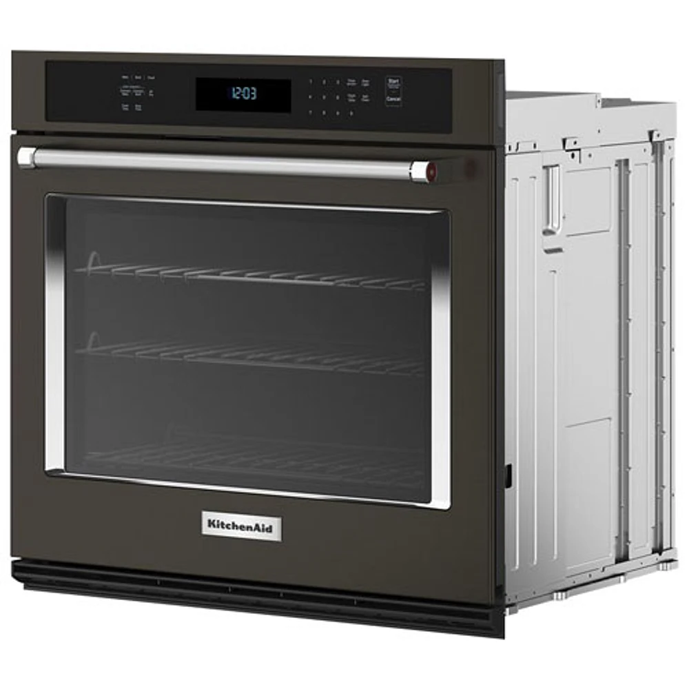 Kitchenaid 30" 5 Cu. Ft. True Convection Electric Wall Oven (KOES530PBS) - Black Stainless Steel