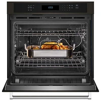 Kitchenaid 30" 5 Cu. Ft. True Convection Electric Wall Oven (KOES530PBS) - Black Stainless Steel