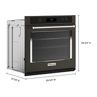 Kitchenaid 30" 5 Cu. Ft. True Convection Electric Wall Oven (KOES530PBS) - Black Stainless Steel