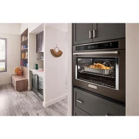 Kitchenaid 27" 4.3 Cu. Ft. True Convection Electric Wall Oven (KOES527PBS) - Black Stainless Steel