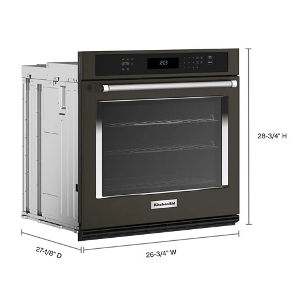 Kitchenaid 27" 4.3 Cu. Ft. True Convection Electric Wall Oven (KOES527PBS) - Black Stainless Steel