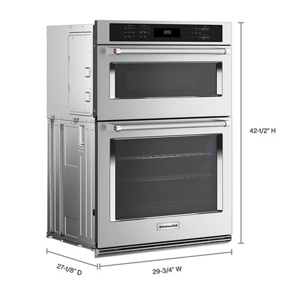 Kitchenaid 30" 6.4 Cu. Ft. Combination True Convection Electric Wall Oven (KOEC530PSS) -Stainless Steel