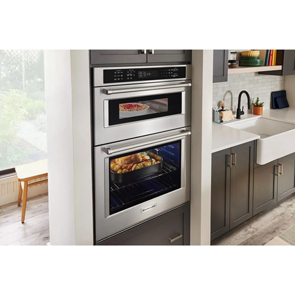 Kitchenaid 30" 6.4 Cu. Ft. Combination True Convection Electric Wall Oven (KOEC530PSS) -Stainless Steel