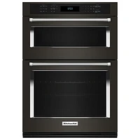 Kitchenaid 27" 5.7 Cu. Ft. Combination True Convection Electric Wall Oven (KOEC527PBS) - Black Stainless Steel