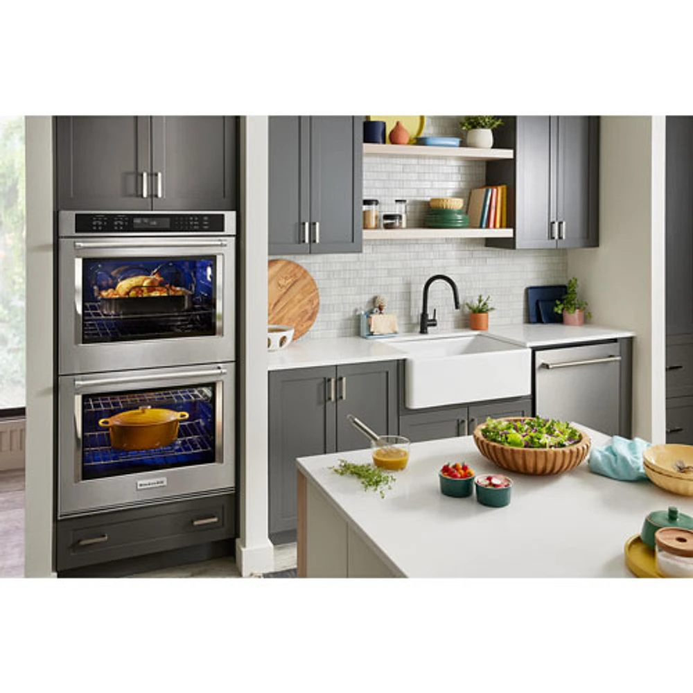 Kitchenaid 27" 8.6 Cu. Ft. Double True Convection Electric Wall Oven (KOED527PSS) - Stainless Steel