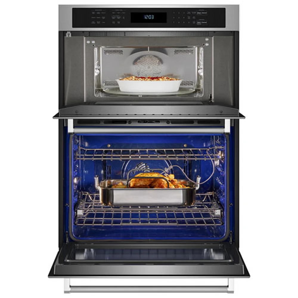 Kitchenaid 27" 5.7 Cu. Ft. Combination True Convection Electric Wall Oven (KOEC527PSS) - Stainless Steel