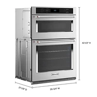 Kitchenaid 27" 5.7 Cu. Ft. Combination True Convection Electric Wall Oven (KOEC527PSS) - Stainless Steel