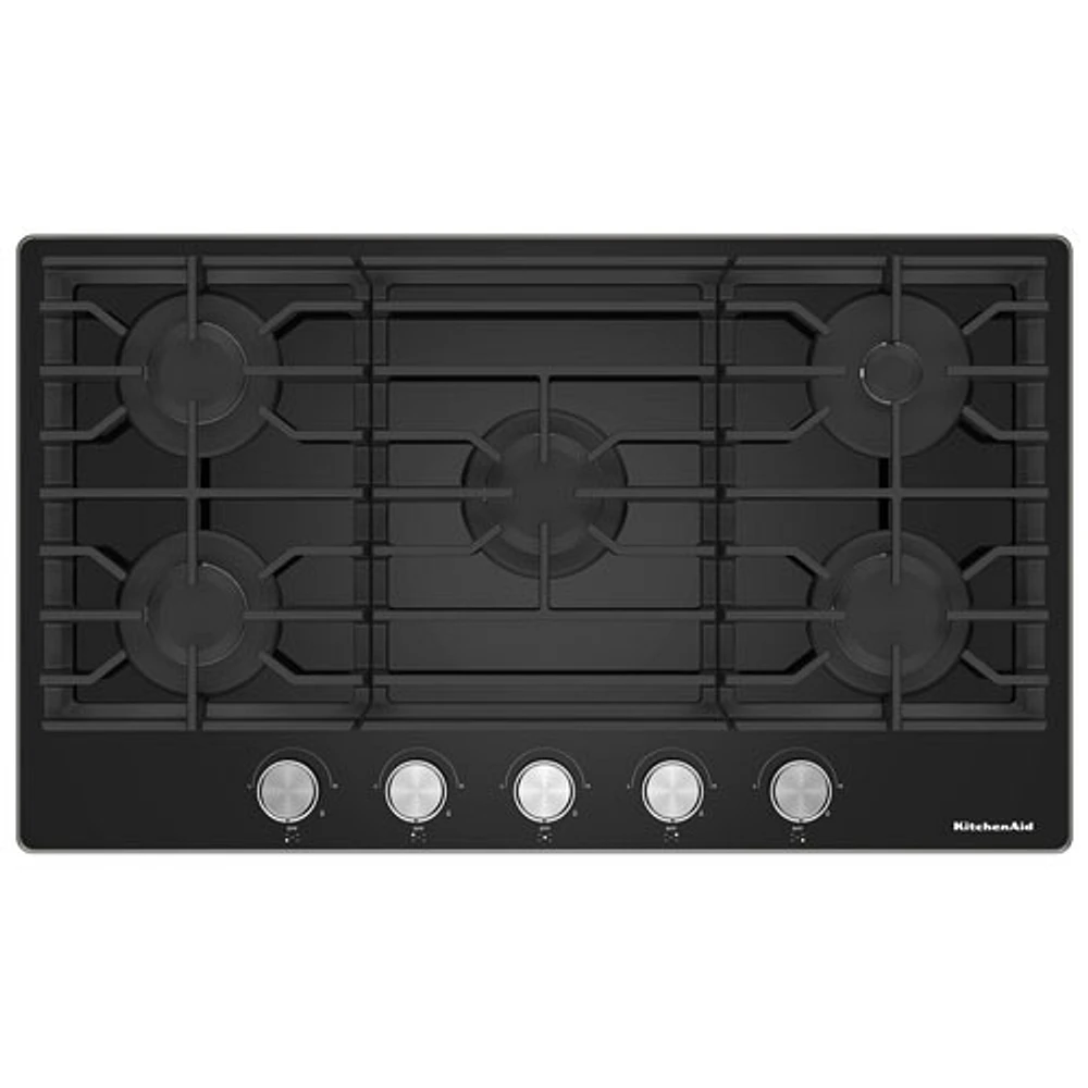 KitchenAid 37" 5-Burner Gas Cooktop (KCGG536PBL) - Black