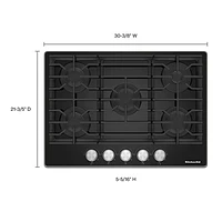 KitchenAid 37" 5-Burner Gas Cooktop (KCGG536PBL) - Black