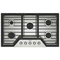 Whirlpool 36" 5-Burner Gas Cooktop (WCGK7036PS) - Stainless Steel