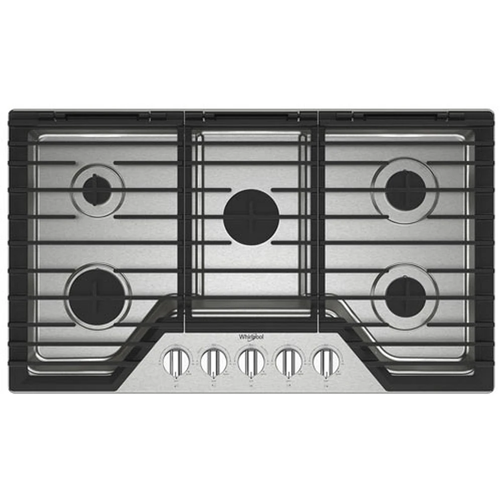 Whirlpool 36" 5-Burner Gas Cooktop (WCGK5036PS) - Stainless Steel