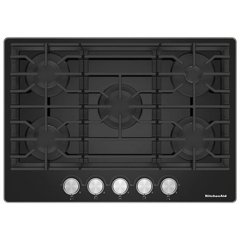 KitchenAid 30" 5-Burner Gas Cooktop (KCGG530PBL) - Black