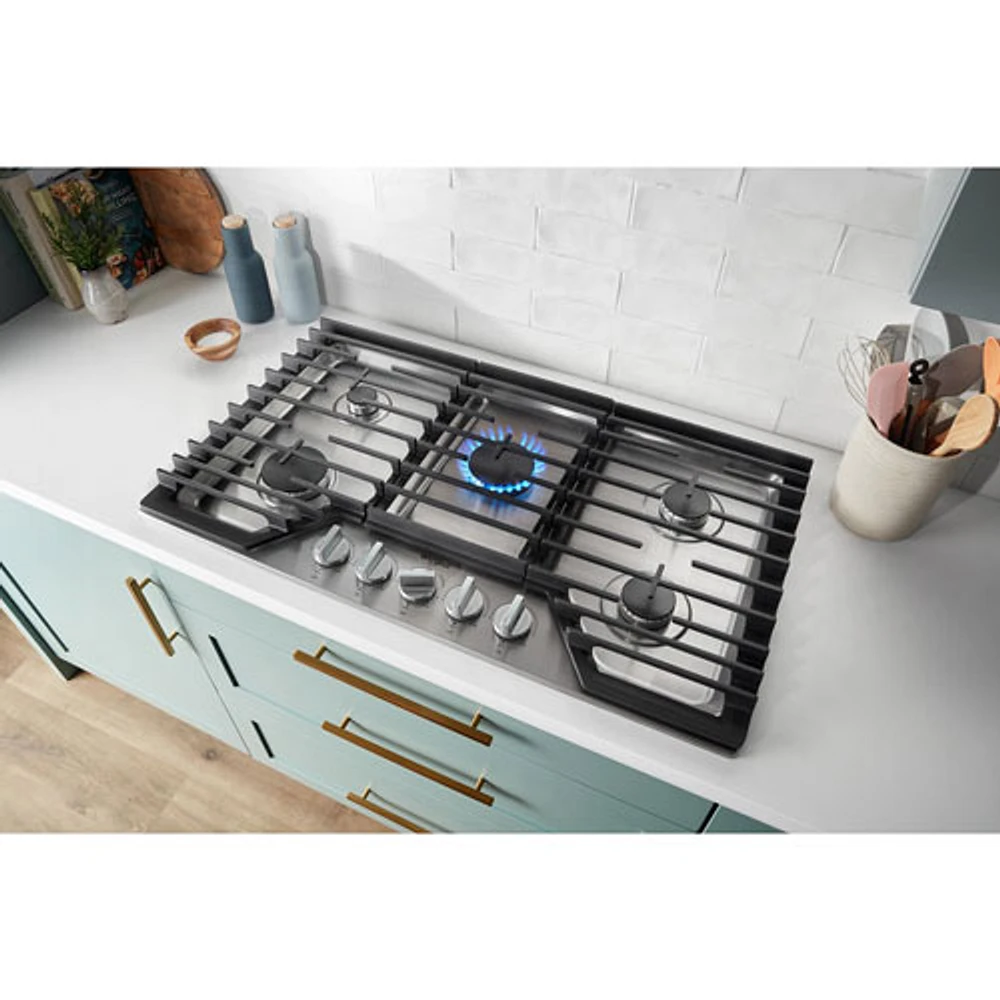 Whirlpool 36" 5-Burner Gas Cooktop (WCGK5036PB) - Black