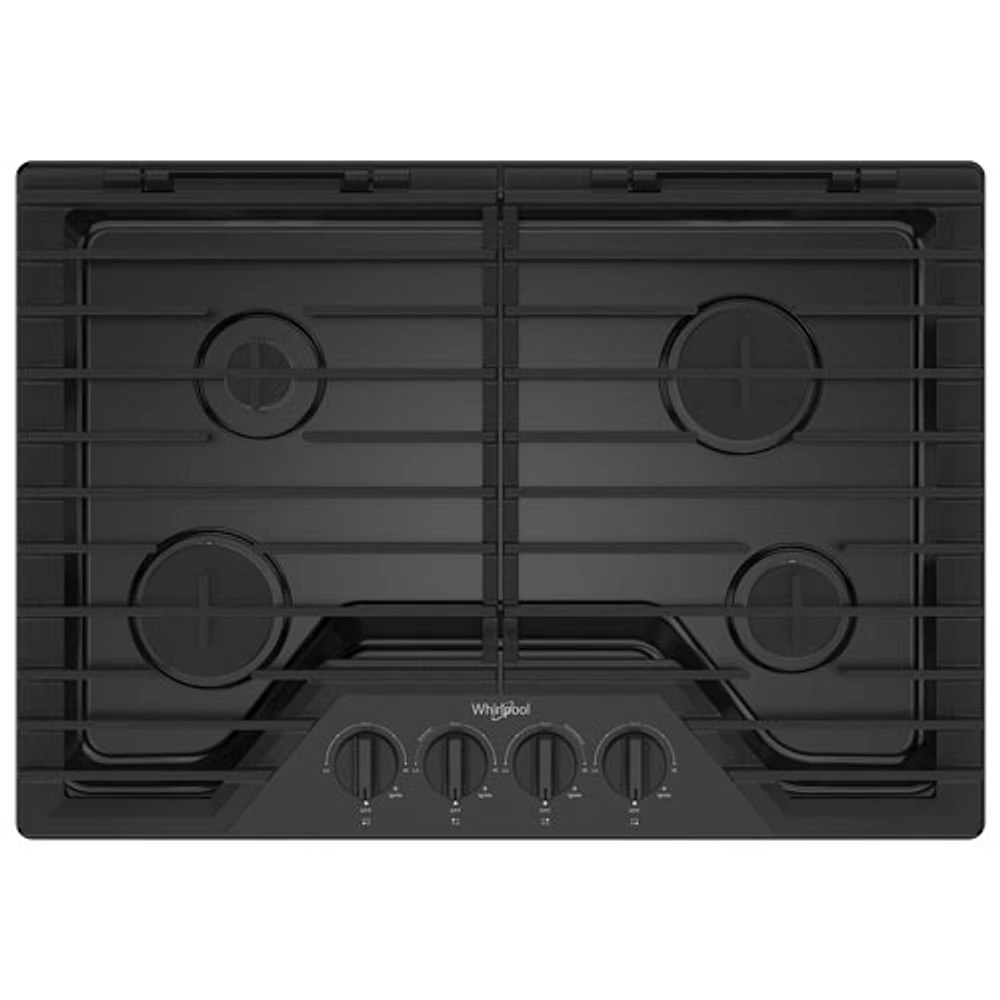 Whirlpool 30" 4-Burner Gas Cooktop (WCGK5030PB) - Black