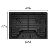 Whirlpool 30" 4-Burner Gas Cooktop (WCGK5030PB) - Black