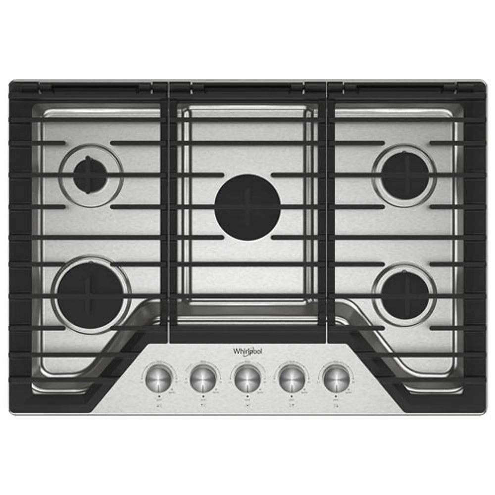 Whirlpool 30" 5-Burner Gas Cooktop (WCGK7030PS) - Stainless Steel