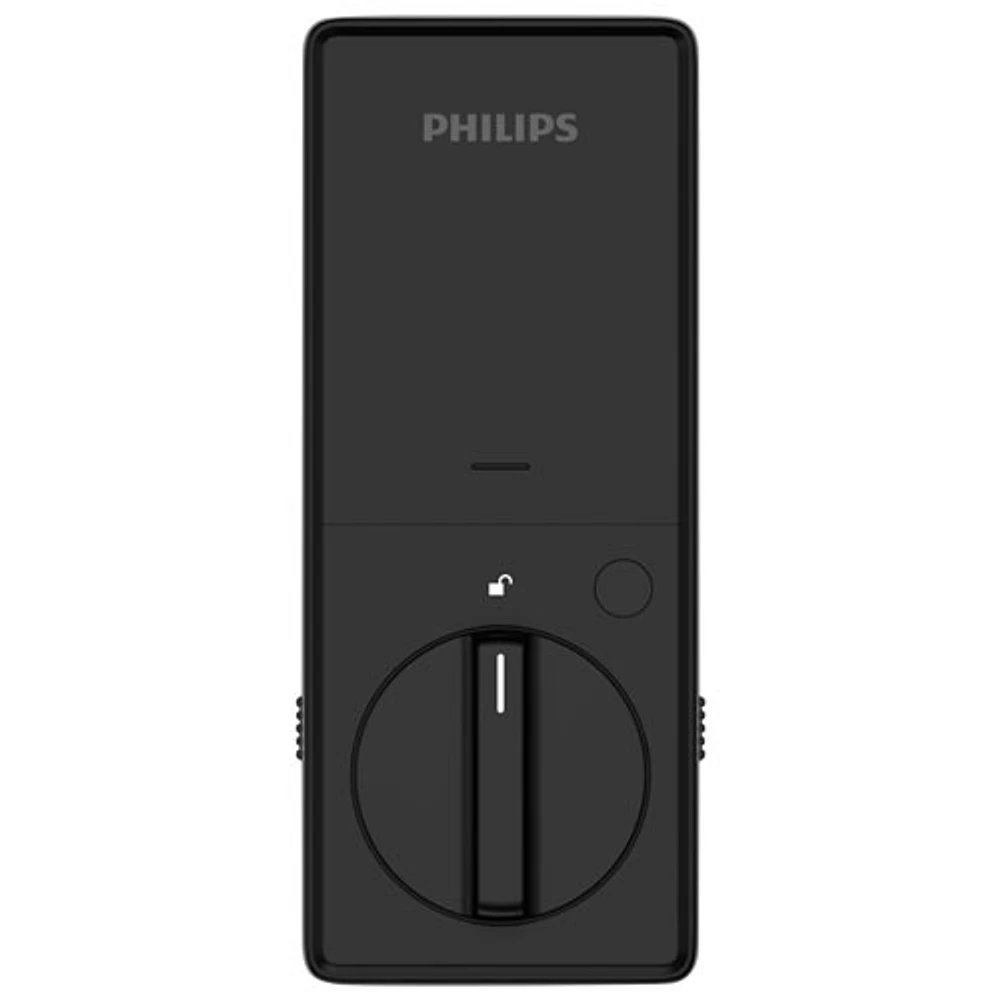 Ensemble avec serrure intelligente à pêne dormant/lecteur d'empreintes Wi-Fi série 4000 de Philips - Noir mat