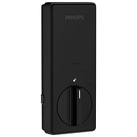 Ensemble avec serrure intelligente à pêne dormant/lecteur d'empreintes Wi-Fi série 4000 de Philips - Noir mat