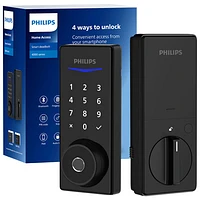 Philips 4000 Series Fingerprint Wi-Fi Deadbolt Smart Lock Combo - Matte Black