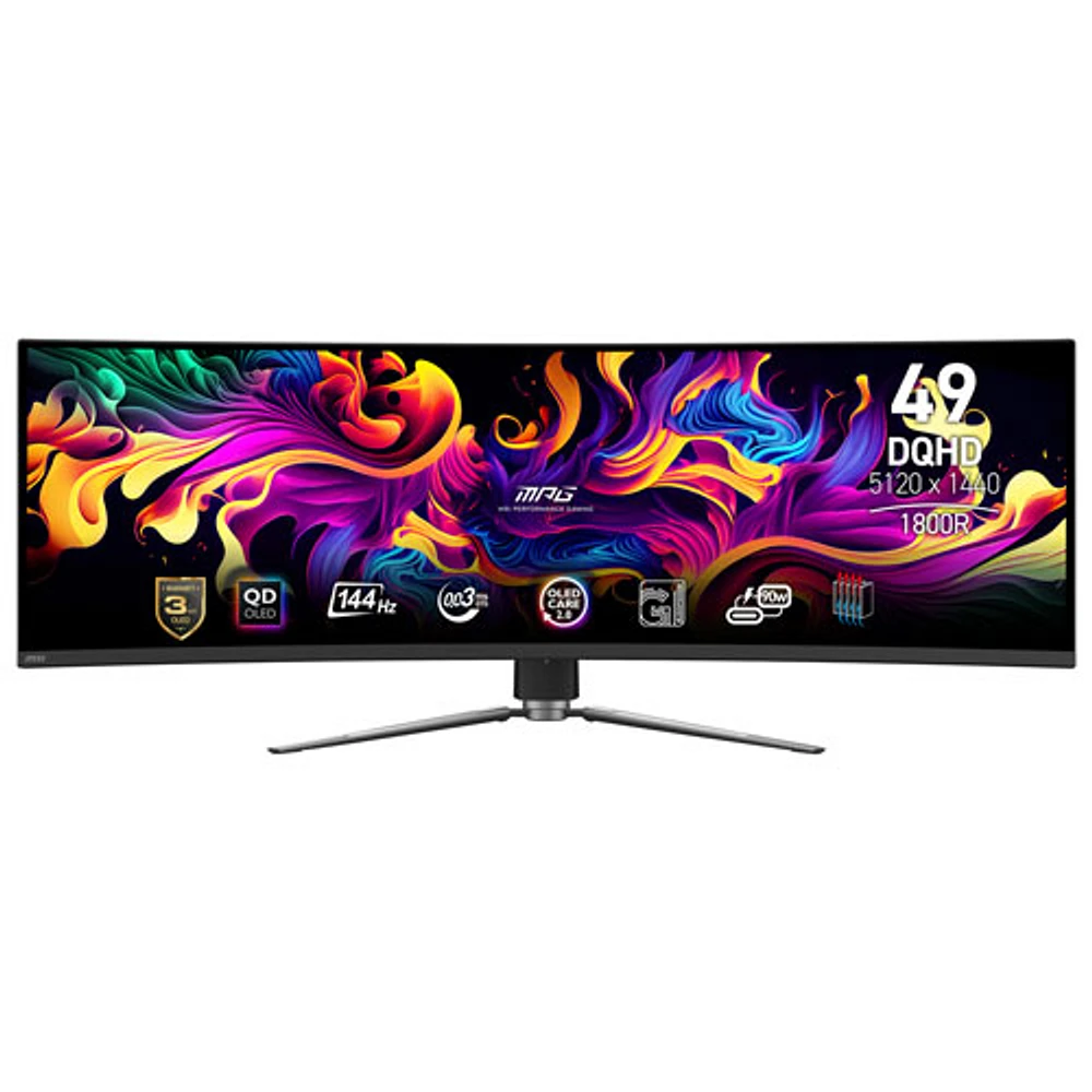 MSI MPG 49" QHD 144Hz 0.03ms GTG Curved OLED LED Gaming Monitor (MPG 491CQP QD-OLED)