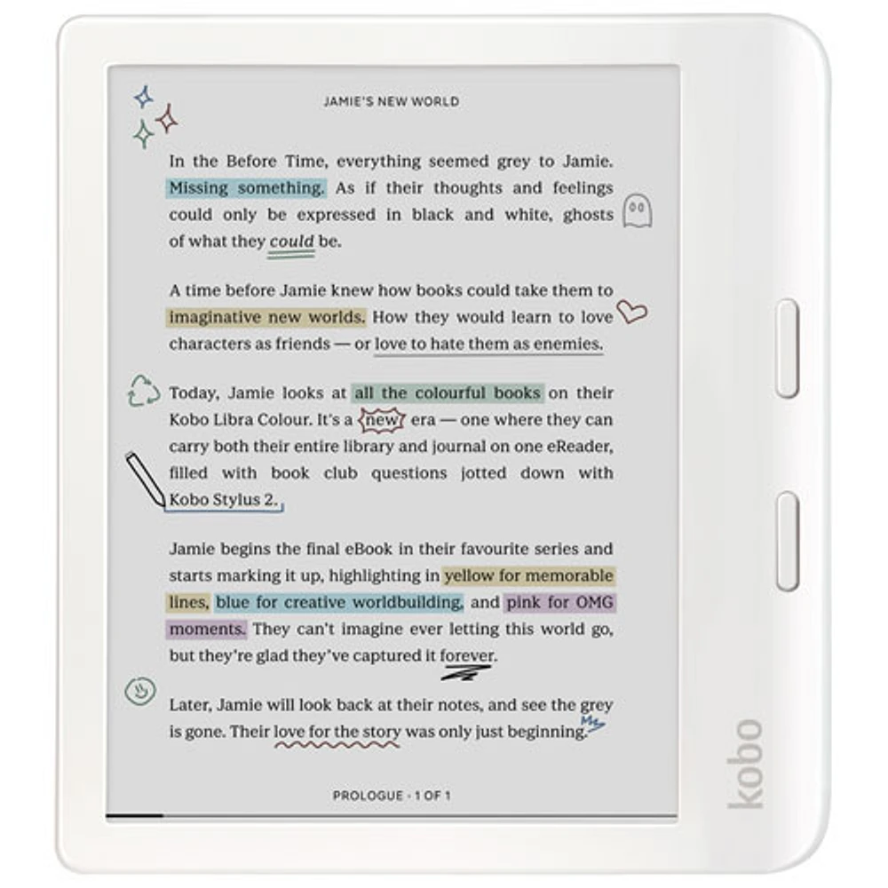 Kobo Libra Colour 7" Digital eReader with Touchscreen - White