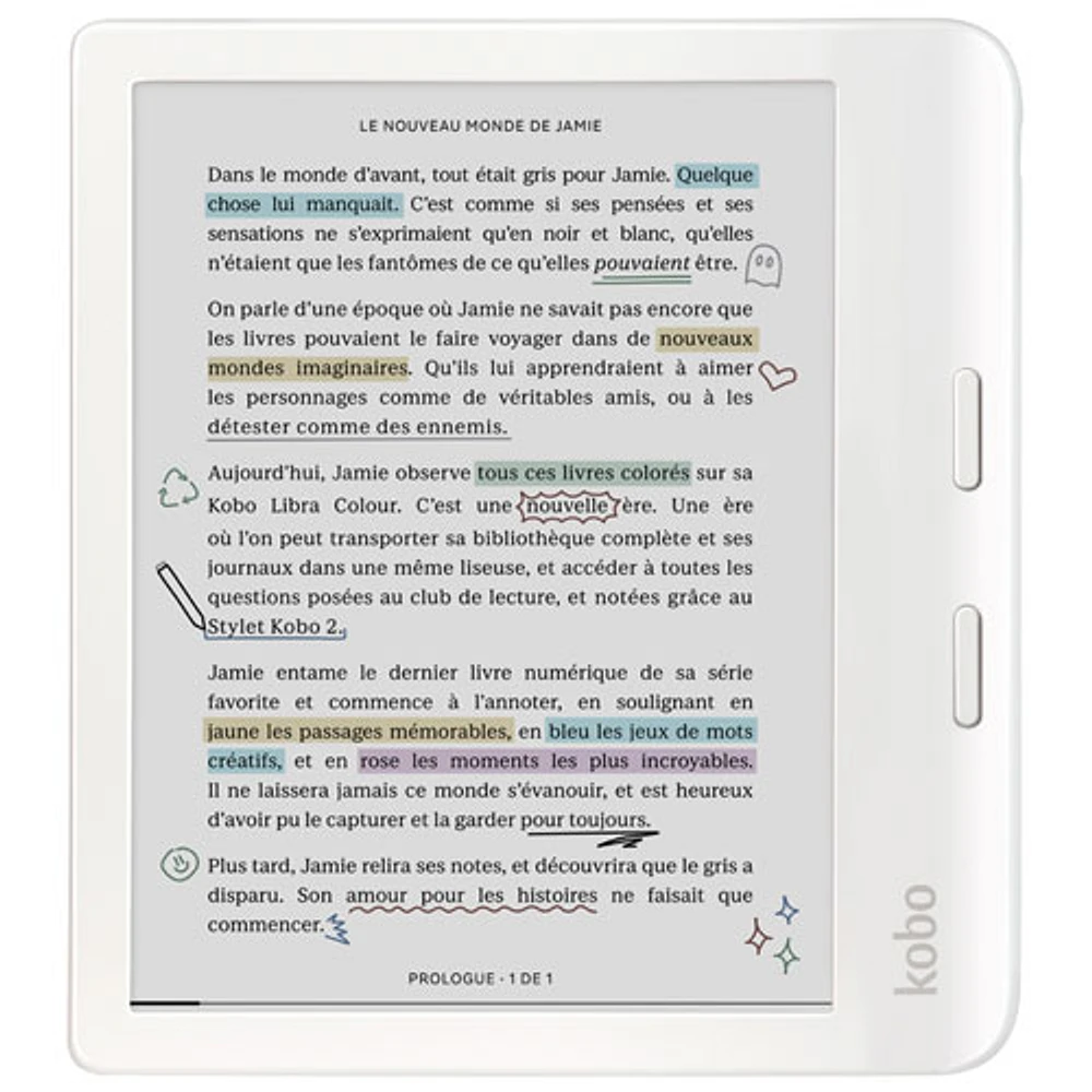 Kobo Libra Colour 7" Digital eReader with Touchscreen - White