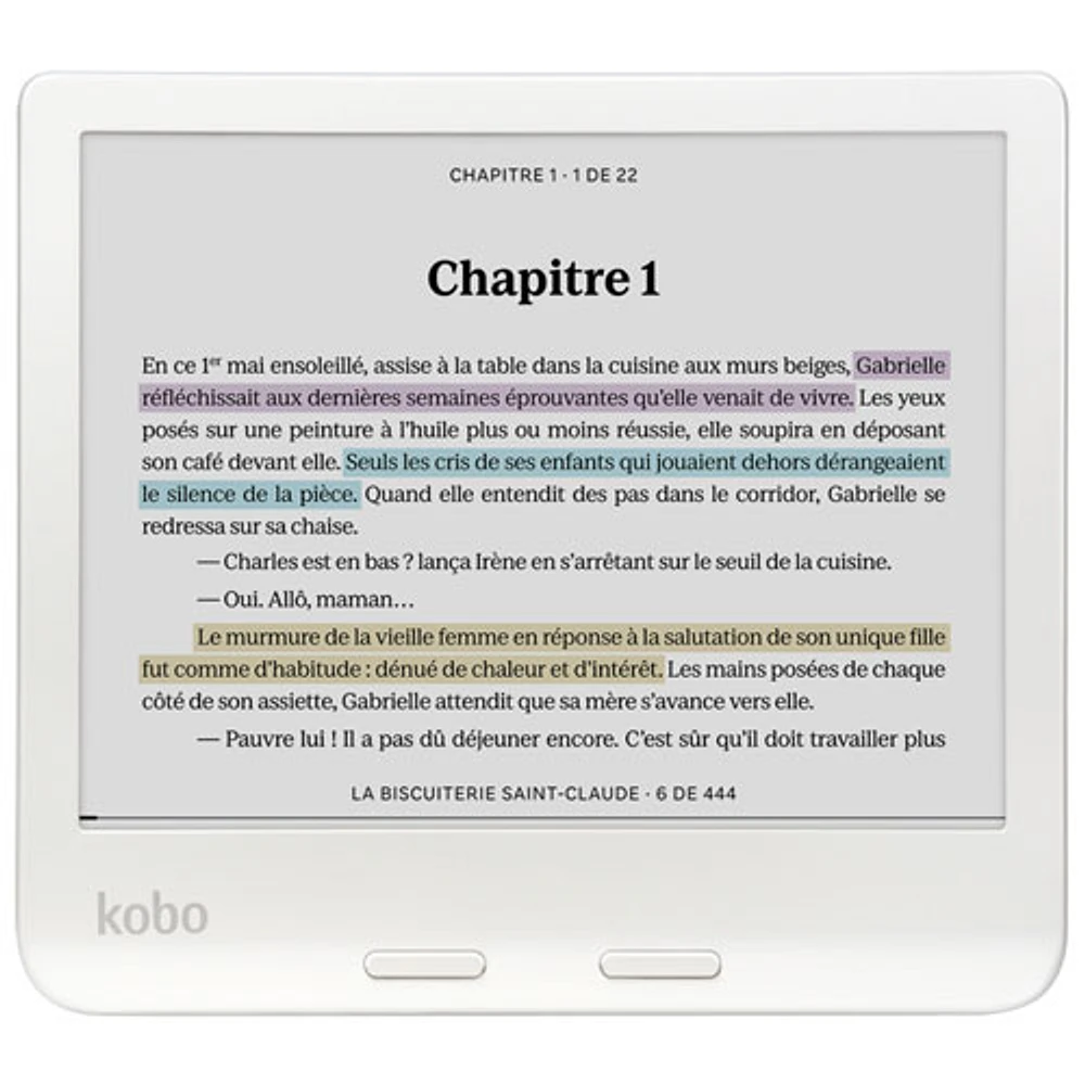 Kobo Libra Colour 7" Digital eReader with Touchscreen - White