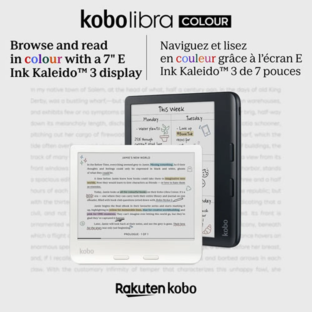 Kobo Libra Colour 7" Digital eReader with Touchscreen - White