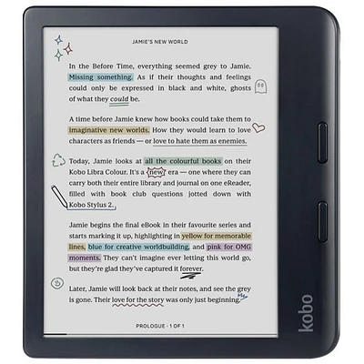 Kobo Libra Colour 7" Digital eReader with Touchscreen - Black