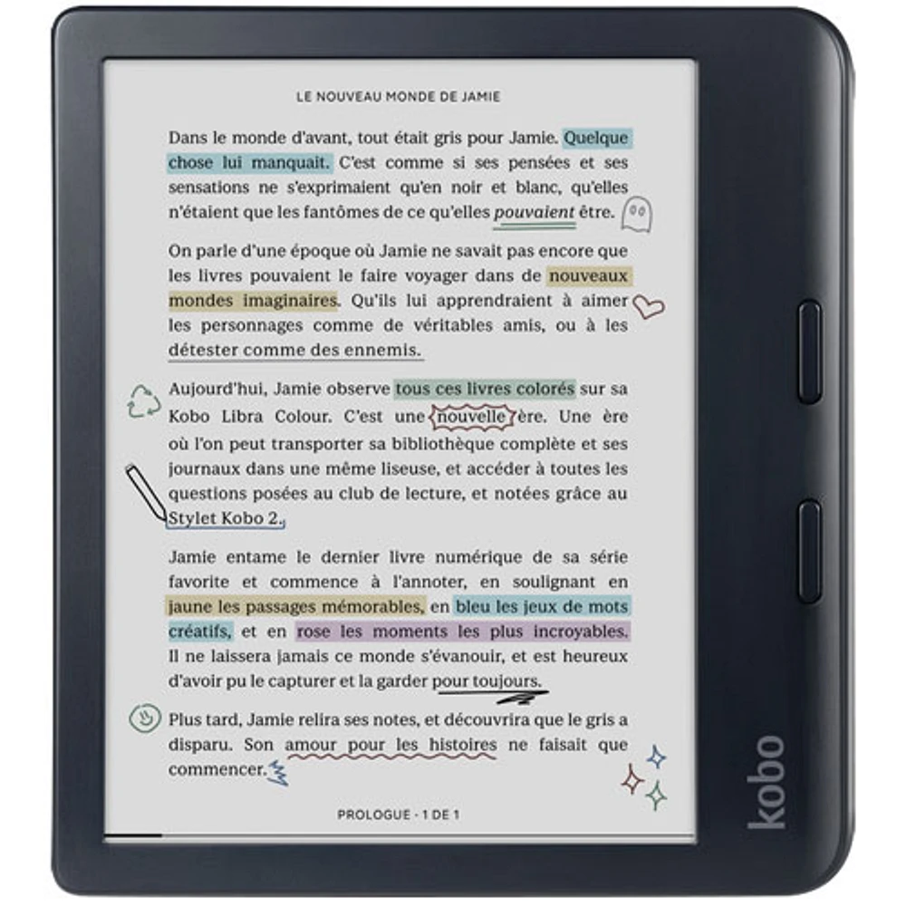 Kobo Libra Colour 7" Digital eReader with Touchscreen - Black