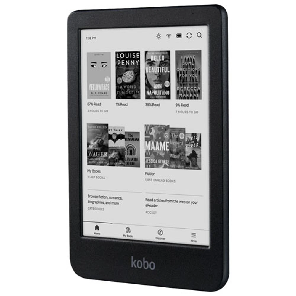 Kobo Clara Black/White 6” Digital eReader with Touchscreen - Black