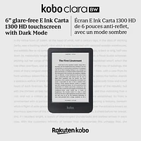 Kobo Clara Black/White 6” Digital eReader with Touchscreen - Black