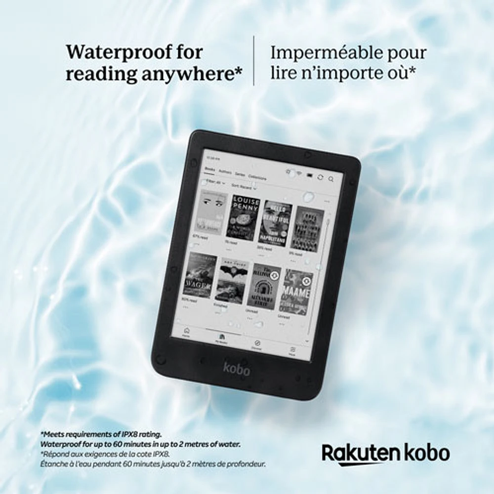 Kobo Clara Black/White 6” Digital eReader with Touchscreen - Black