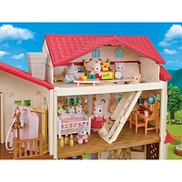 Ensemble de jeu Maison de campagne au toit rouge de Calico Critters : Salle de jeu secrète du grenier