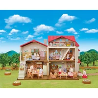 Ensemble de jeu Maison de campagne au toit rouge de Calico Critters : Salle de jeu secrète du grenier