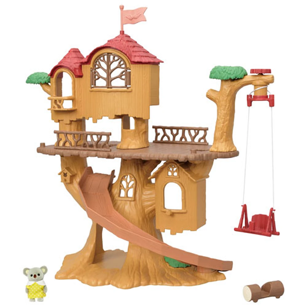 Ensemble de jeu Maisonnette d'aventure montée dans un arbre de Calico Critters