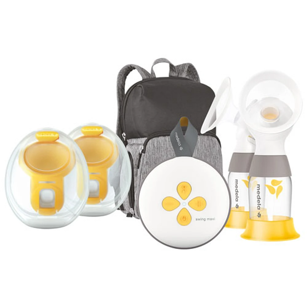 Tire-lait électrique double Swing Maxi avec téterelles PersonalFit Flex et collecteurs mains libres de Medela