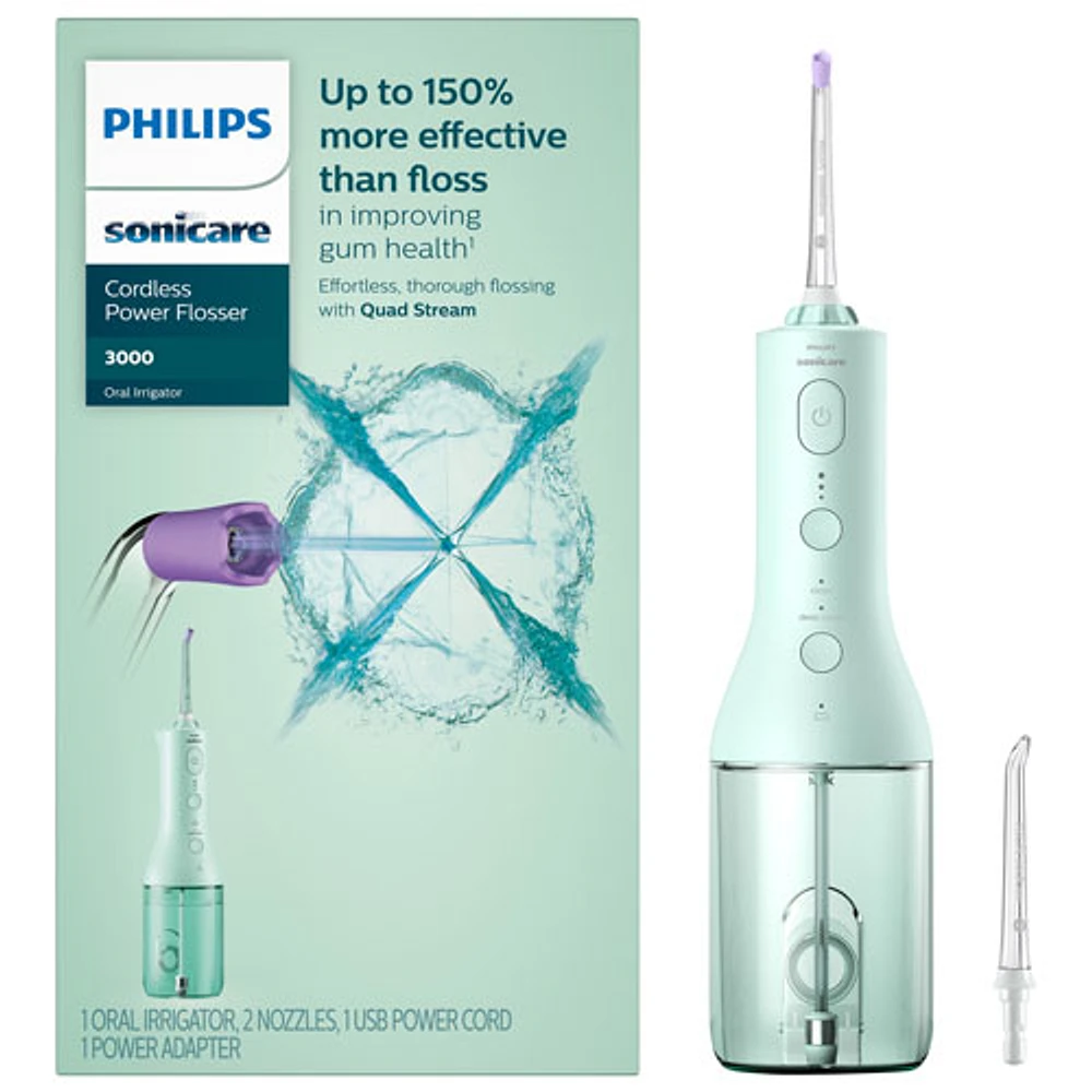 Hydropulseur électrique sans fil SoniCare Power de Philips (HX3826/24) - Menthe