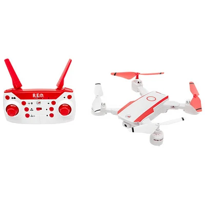 Drone HD R.E.O. avec caméra de LiteHawk - Blanc/Rouge