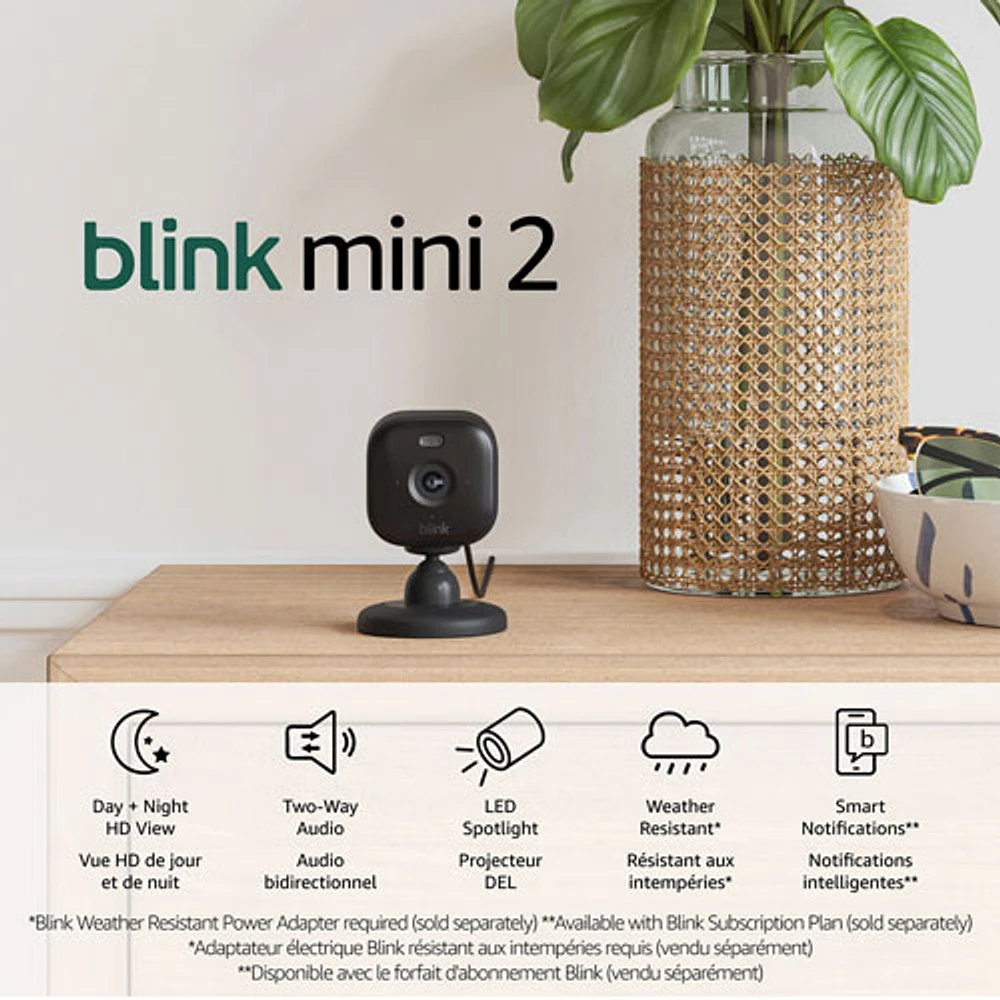 Blink Mini 2 Wi-Fi Indoor/Outdoor 1080p HD IP Camera - Black