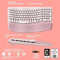 Logitech Wave Keys Wireless Ergonomic Keyboard - Rose