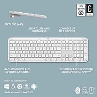 Logitech K950 Signature Slim Wireless Keyboard - Off-White - English - Only at Best Buy