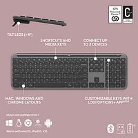 Clavier sans fil pleine grandeur K950 Signature Slim de Logitech - Graphite - Anglais