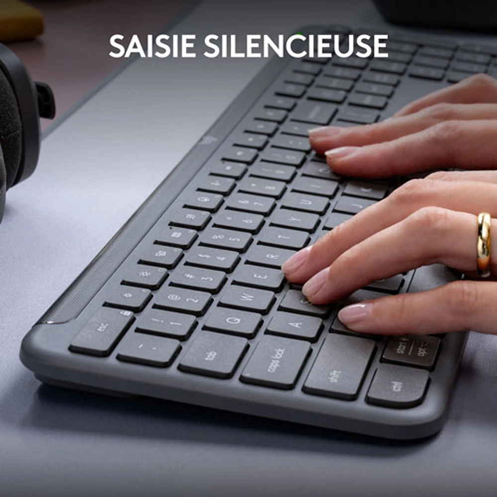 Clavier sans fil pleine grandeur K950 Signature Slim de Logitech - Graphite - Anglais